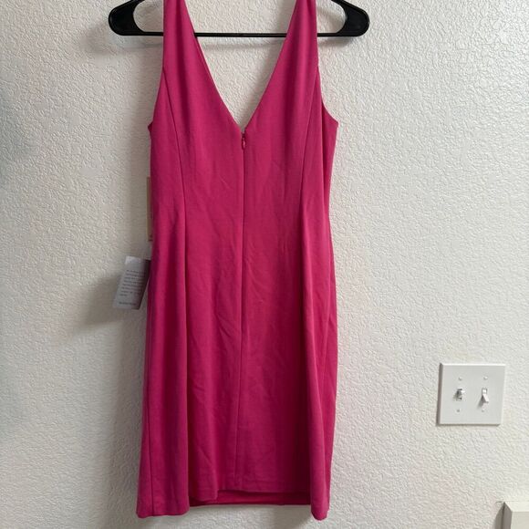 Eliza J Lace Trim Sleeveless Sheath Pink Dress Size 4 BNWT - Picture 2 of 3